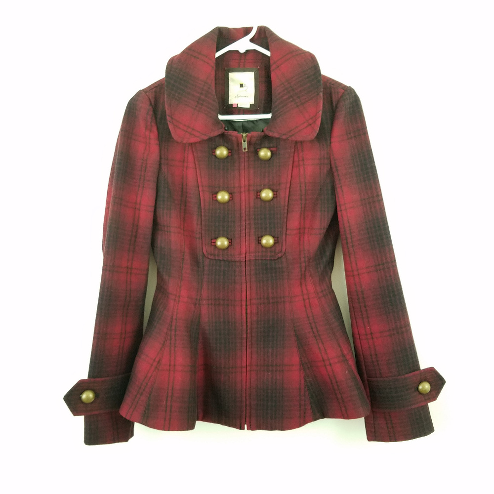 Anthropologie Elevenses Wool Jacket Plaid